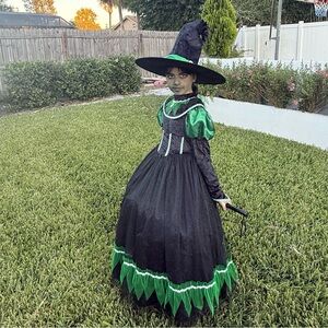 Wicked Gothic Princess Costume – Black & Emerald hat included